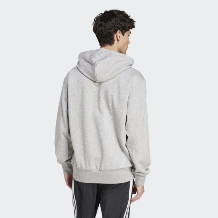 ⁦Adidas Mens' Essentials Feelcozy Fleece Hoodie - Grey⁩ - الصورة ⁦3⁩