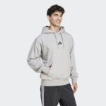 ⁦Adidas Mens' Essentials Feelcozy Fleece Hoodie - Grey⁩ - الصورة ⁦4⁩