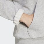 ⁦Adidas Mens' Essentials Feelcozy Fleece Hoodie - Grey⁩ - الصورة ⁦6⁩