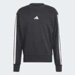 ⁦Adidas Mens' Essentials 3-Stripes French Terry Sweatshirt - Black⁩ - الصورة ⁦2⁩