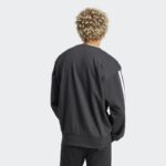 ⁦Adidas Mens' Essentials 3-Stripes French Terry Sweatshirt - Black⁩ - الصورة ⁦4⁩