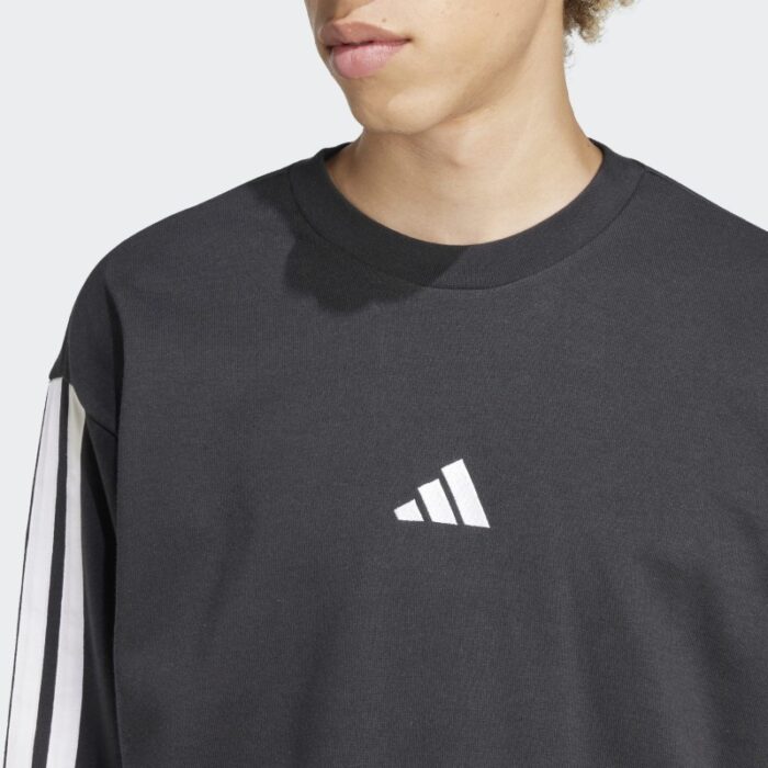 ⁦Adidas Mens' Essentials 3-Stripes French Terry Sweatshirt - Black⁩ - الصورة ⁦7⁩