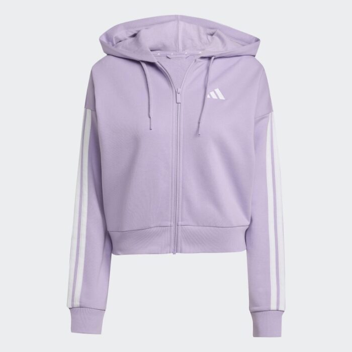 103391142_68d5ac4aac5a7 Adidas Womens' Essentials 3-Stripes Full-Zip Hoodie - Purple - الصورة 1