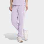 ⁦Adidas Womens' Essentials 3-Stripes French Terry Cuffed Joggers - Purple⁩ - الصورة ⁦2⁩