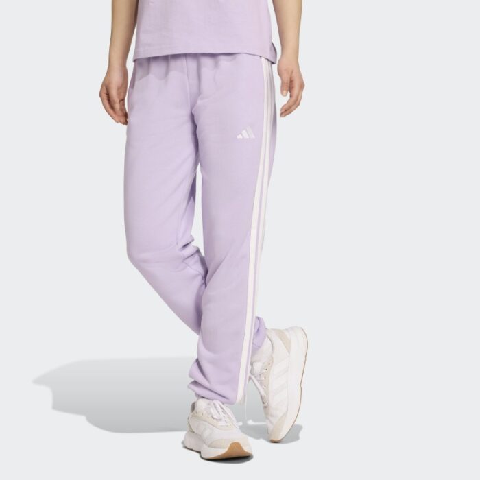 ⁦Adidas Womens' Essentials 3-Stripes French Terry Cuffed Joggers - Purple⁩ - الصورة ⁦2⁩