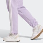 ⁦Adidas Womens' Essentials 3-Stripes French Terry Cuffed Joggers - Purple⁩ - الصورة ⁦5⁩