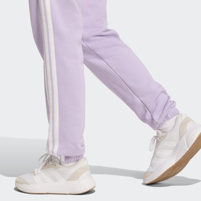 ⁦Adidas Womens' Essentials 3-Stripes French Terry Cuffed Joggers - Purple⁩ - الصورة ⁦5⁩
