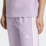 ⁦Adidas Womens' Essentials 3-Stripes French Terry Cuffed Joggers - Purple⁩ - الصورة ⁦6⁩