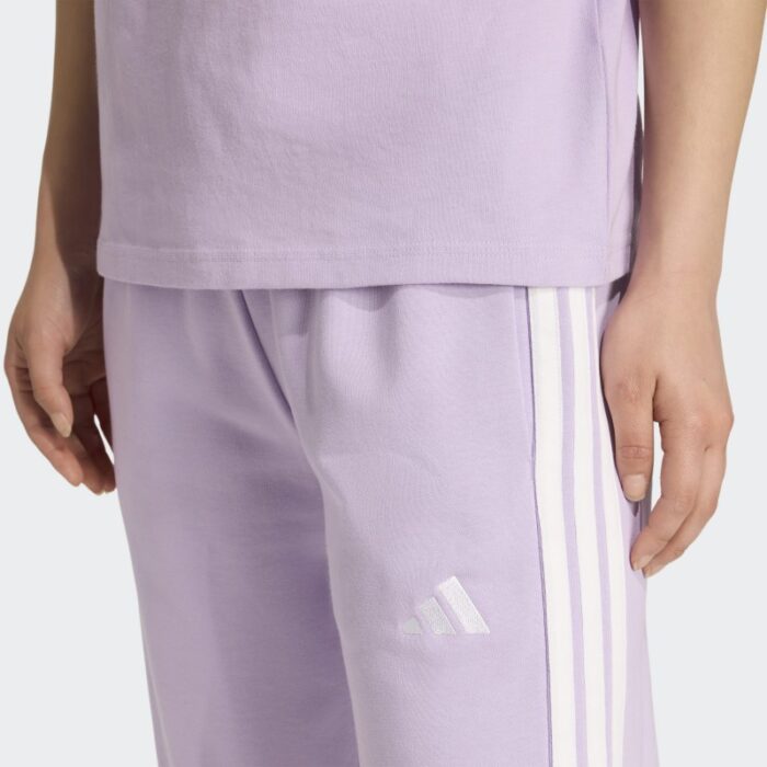 ⁦Adidas Womens' Essentials 3-Stripes French Terry Cuffed Joggers - Purple⁩ - الصورة ⁦6⁩