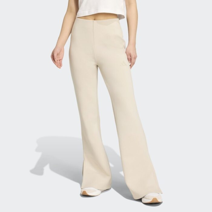 ⁦Adidas Womens' Soft Lux Flared Pants - Beige⁩ - الصورة ⁦2⁩
