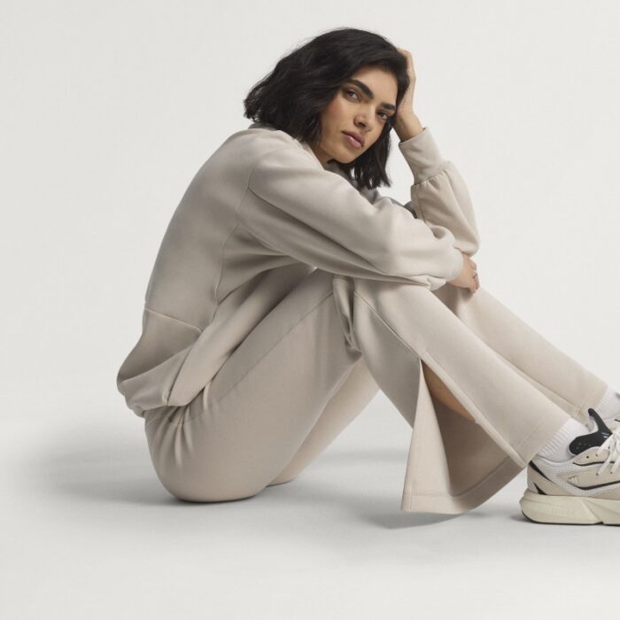 ⁦Adidas Womens' Soft Lux Flared Pants - Beige⁩ - الصورة ⁦13⁩