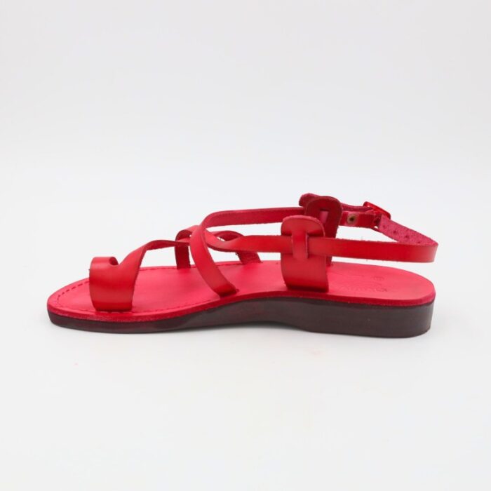 ⁦صندل جلد من Camels بتصميم مفتوح من الأمام للنساء لون فوشي ونعل أسود⁩ - الصورة ⁦6⁩