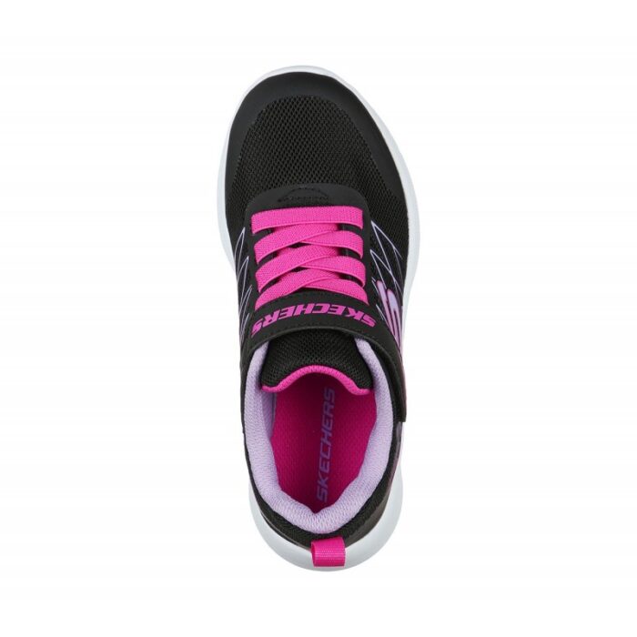 ⁦Skechers Kid's Microspec - Bright Runner Shoes - حذاء سكيتشرز ميكرو سبيس- برايت راننر للأطفال لون أسود ونعل أبيض⁩ - الصورة ⁦2⁩