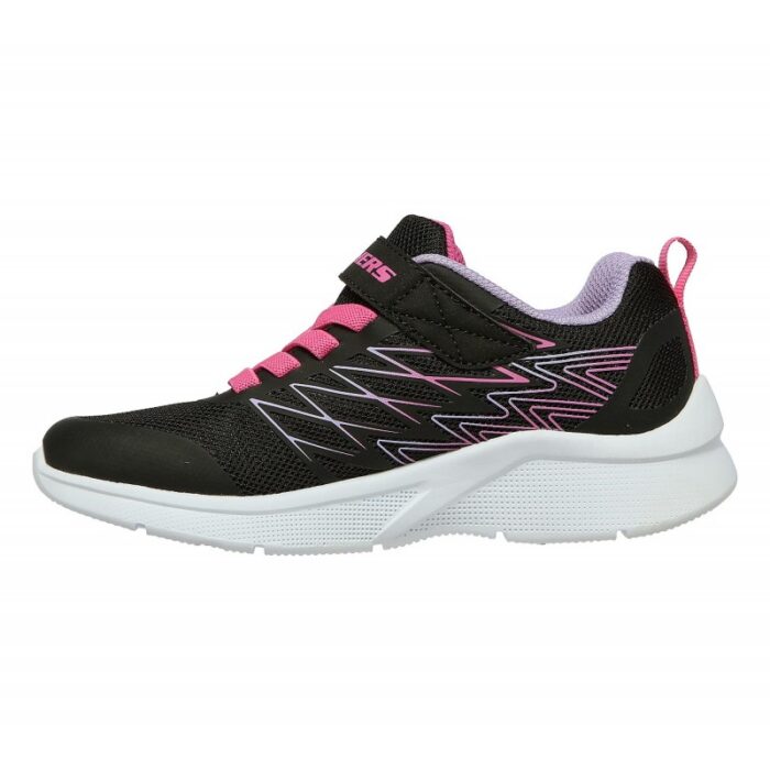 ⁦Skechers Kid's Microspec - Bright Runner Shoes - حذاء سكيتشرز ميكرو سبيس- برايت راننر للأطفال لون أسود ونعل أبيض⁩ - الصورة ⁦4⁩