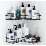 ⁦رف زاوية معدن عدد 2 لون أسود⁩ - الصورة ⁦3⁩