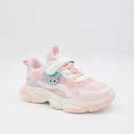 ⁦بوت رياضي بناتي للأطفال لون زهري وأبيض⁩ - الصورة ⁦2⁩