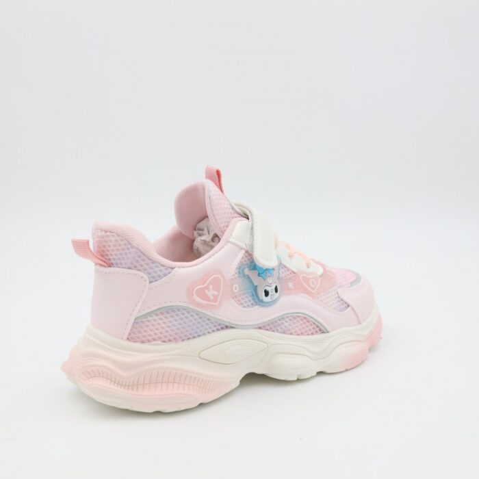 ⁦بوت رياضي بناتي للأطفال لون زهري وأبيض⁩ - الصورة ⁦4⁩