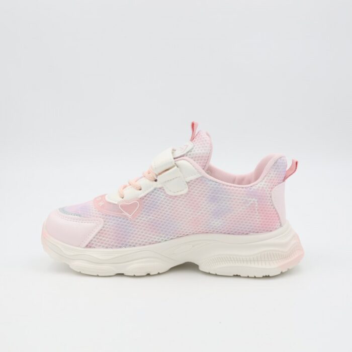 ⁦بوت رياضي بناتي للأطفال لون زهري وأبيض⁩ - الصورة ⁦5⁩