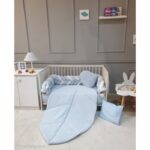 مفرش جدلة مخمل ورقة ازرق