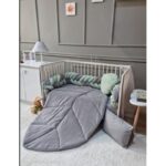 مفرش جدلة مخمل ورقة زيتي مع سكني