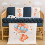 مفرش جدلة مع جوانب كحلي