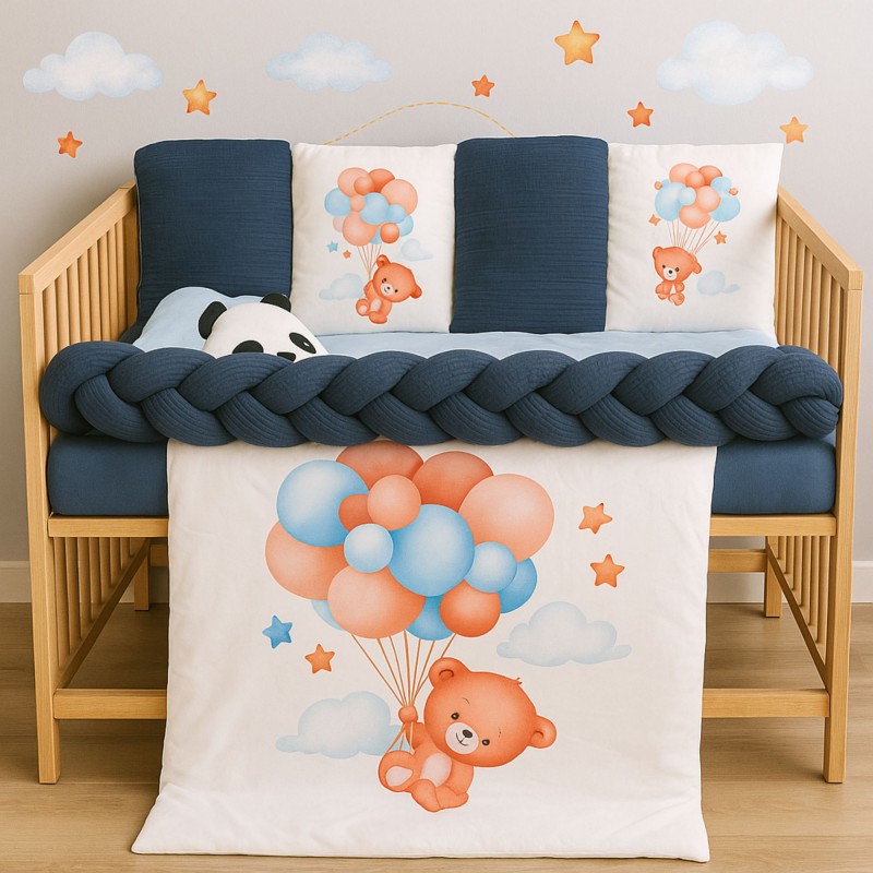 ⁦مفرش جدلة مع جوانب كحلي⁩ - الصورة ⁦1⁩