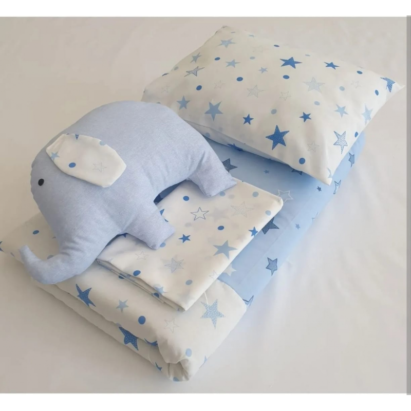 ⁦مفرش 4 قطع فيل ازرق⁩ - الصورة ⁦1⁩