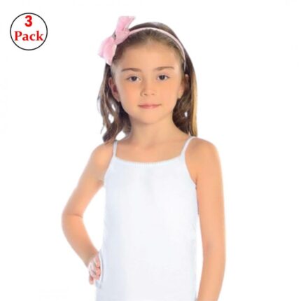 طقم شباح بروتيل داخلي بناتي (3 قطع) للبنات لون أبيض