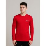 بلوزة بأكمام طويلة للرجال لون أحمر