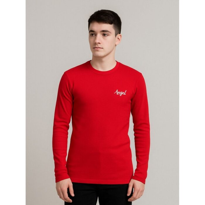 103391383_68e2e509c4da2 بلوزة بأكمام طويلة للرجال لون أحمر - الصورة 1