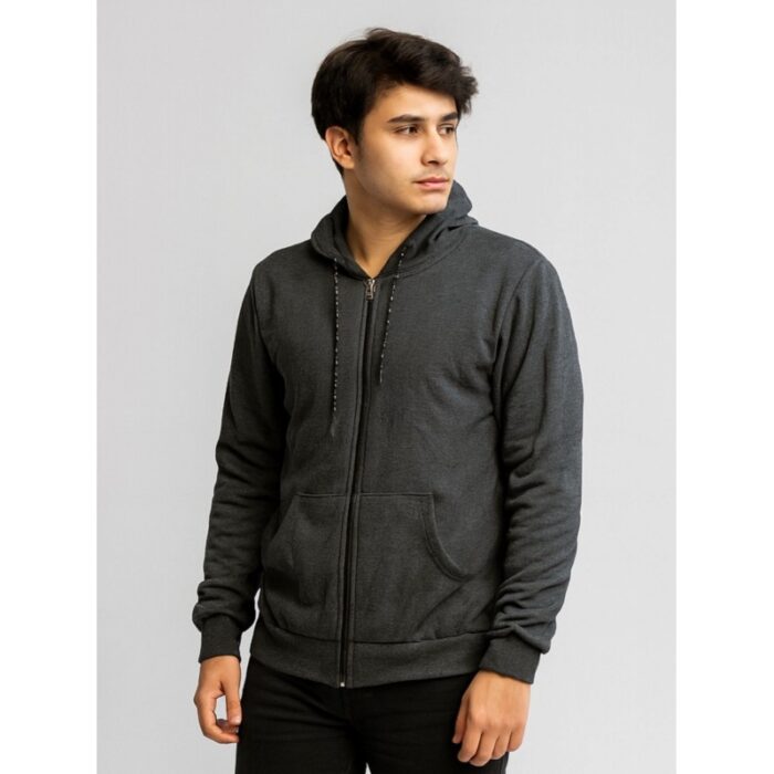 103391392_68e2e51dcdbb3 جاكيت بأزرار مع طاقية للرجال لون رمادي فاتح - الصورة 1