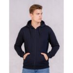 جاكيت بأزرار مع طاقية للرجال لون كحلي