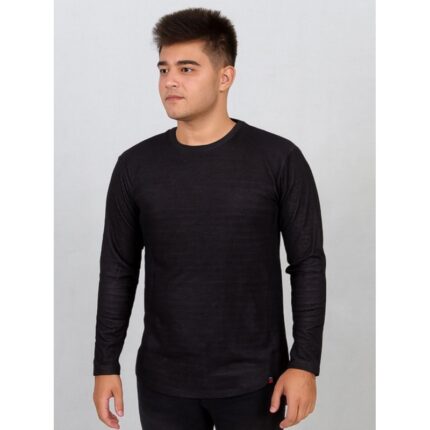 بلوزة بأكمام طويلة للرجال لون أسود