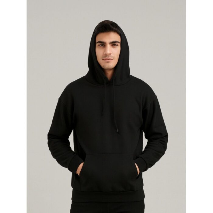 103391425_68e2e55520797 هودي بأكمام طويلة للرجال لون أسود - الصورة 1