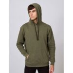 هودي بأكمام طويلة للرجال لون زيتي