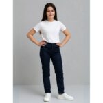 ⁦بنطلون جينز بناتي لون كحلي⁩ - الصورة ⁦2⁩