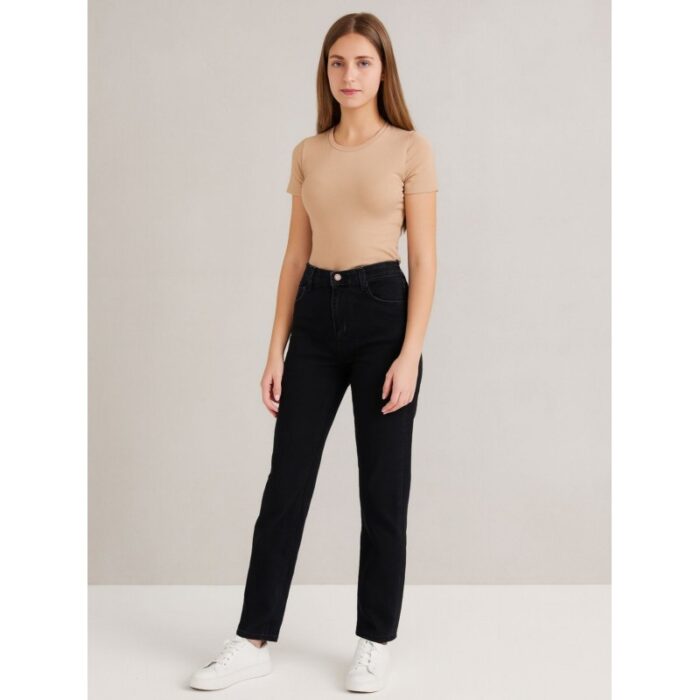 ⁦بنطلون جينز بناتي لون أسود⁩ - الصورة ⁦2⁩