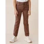 بنطلون جينز بناتي لون بني