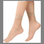 جوارب ستاتي شفاف نايلون (10 أزواج) لون بيج