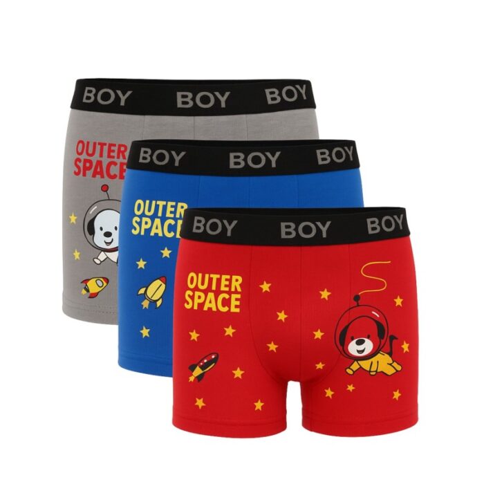 ⁦طقم داخلي بوكسر (3 قطع) للأطفال بألوان متعددة⁩ - الصورة ⁦2⁩