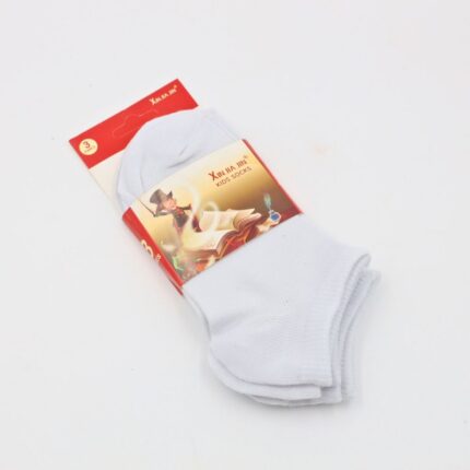 جوارب بتصميم كاحل قصير (3 أزواج) للأطفال لون أبيض