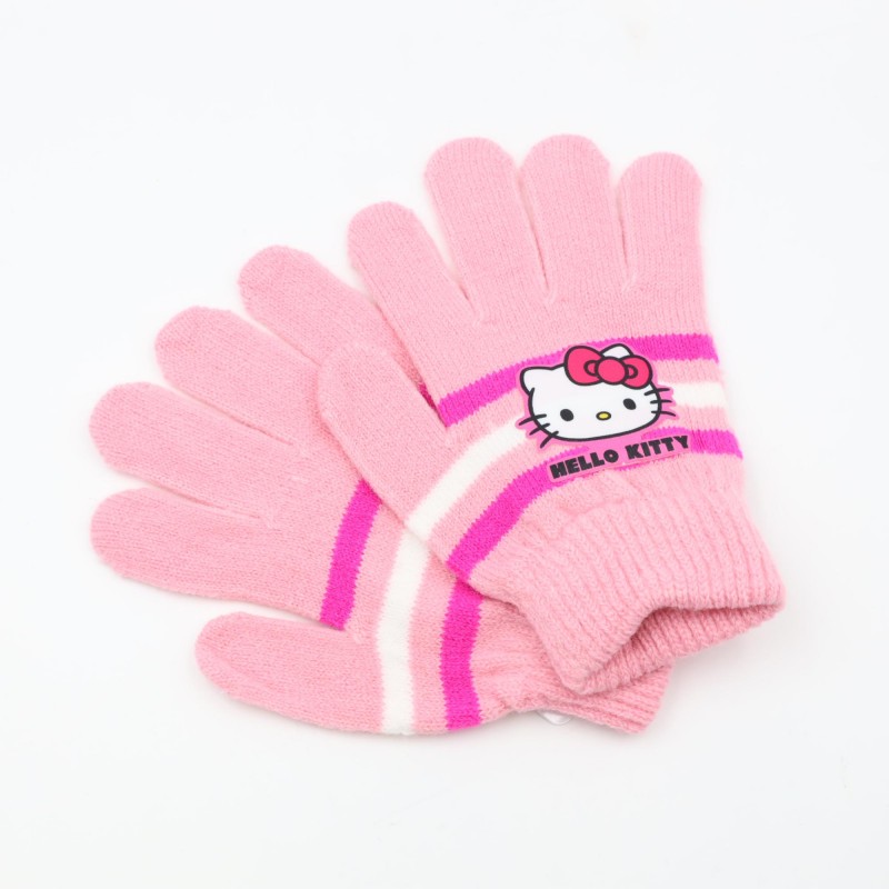 ⁦كفوف يد شتوي HELLO KITTY زهري⁩ - الصورة ⁦1⁩