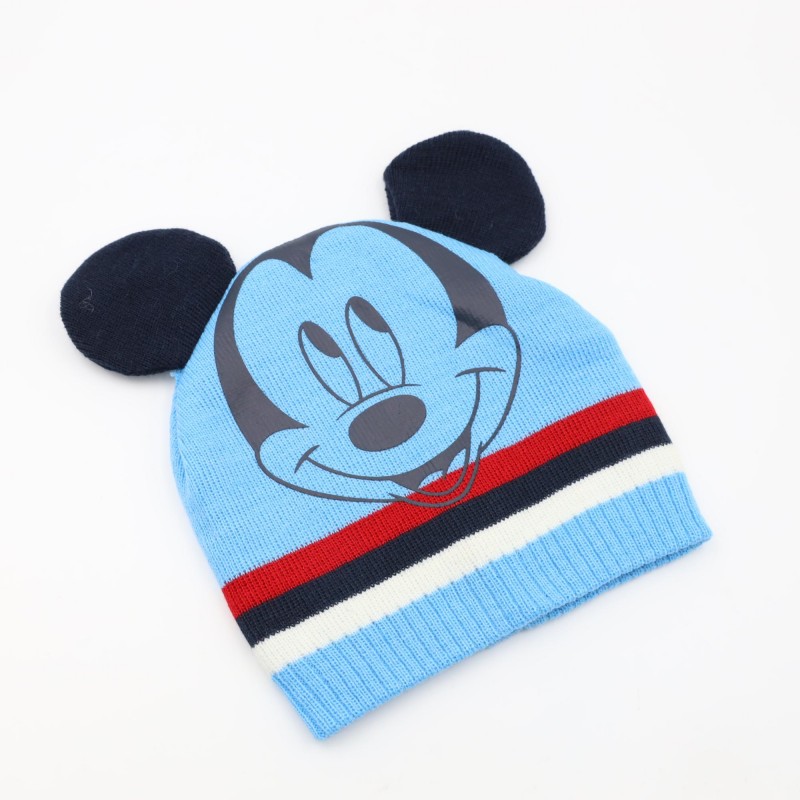 ⁦طاقية صوف شكل اذني ميكي لون ازرق فاتح⁩ - الصورة ⁦1⁩