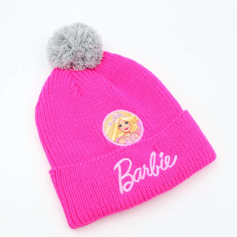 ⁦طاقية صوف منسوجة ديزني Barbie لون فوشي⁩ - الصورة ⁦1⁩