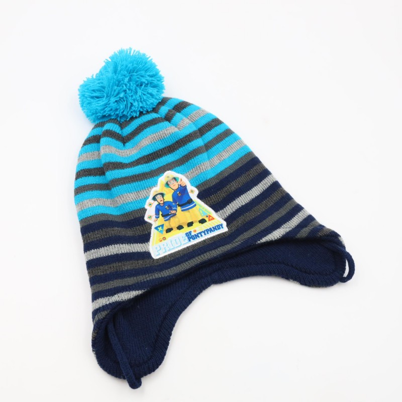 ⁦طاقية صوف مخططة FIRMAN SAM كحلي تركواز⁩ - الصورة ⁦1⁩