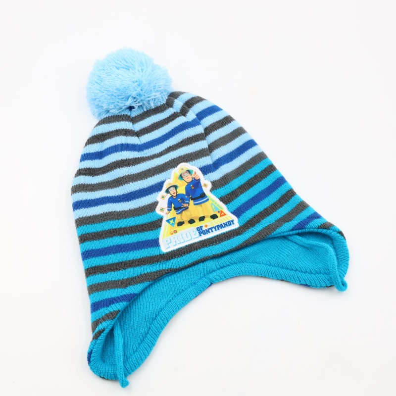 ⁦طاقية صوف مخططة FIRMAN SAM ازرق فاتح⁩ - الصورة ⁦1⁩