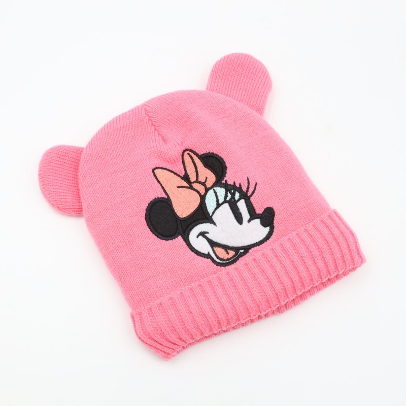 ⁦طاقية صوف MINNIE MOUSE عمر 1-3 سنوات زهري بارد⁩ - الصورة ⁦1⁩