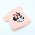 طاقية صوف MINNIE MOUSE عمر 1-3 سنوات زهري فاتح