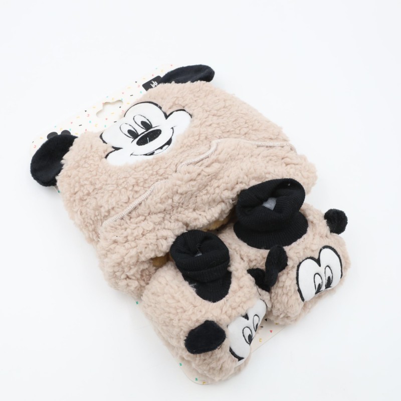 ⁦بكج طاقية +الشين - عمر من 6- 24 شهر MICKEY MOUSE لون سكني⁩ - الصورة ⁦1⁩