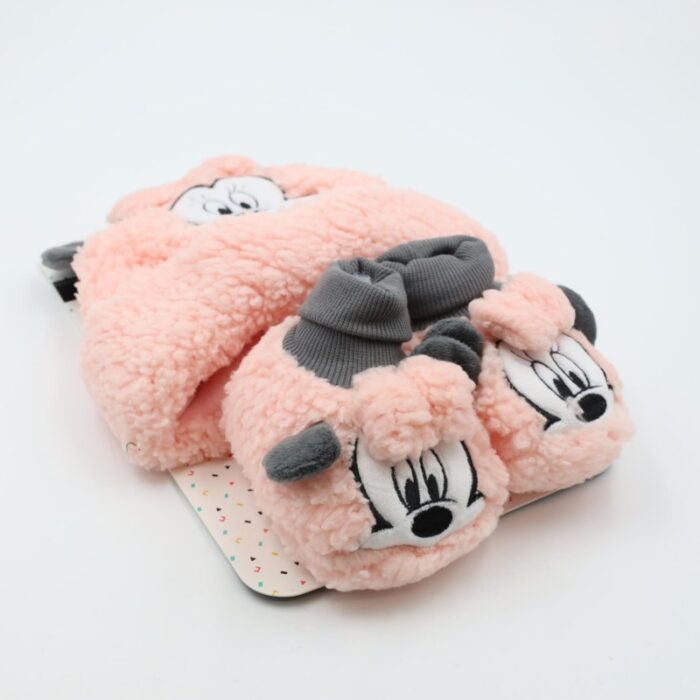 ⁦بكج طاقية +الشين - عمر من 6- 24 شهر MINNIE MOUSE زهري⁩ - الصورة ⁦2⁩